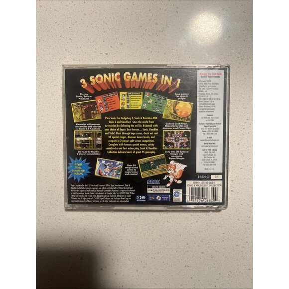 Sonic & Knuckles Collection 2000 Sonic 3 PC Game CD-ROM Sega Windows - Picture 3 of 3